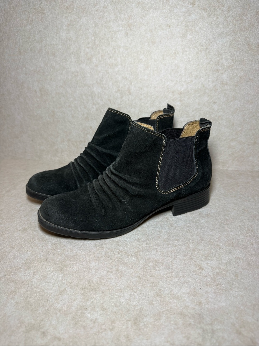 Montana Artisan Crafted Black Leather  Suede Ankle Boots Booties Size 7 1/2 M